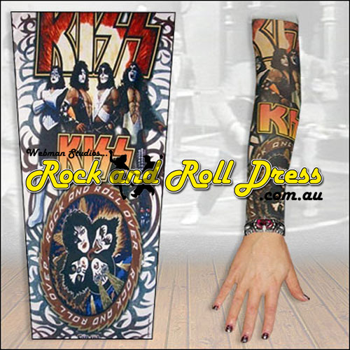 KISS rock and roll tattoo sleeve
