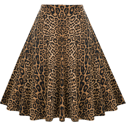 Leopard print rock n roll pinup skirt S-3XL