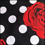 Black White Polka Red Rose Print Black White Polka Red Rose Print