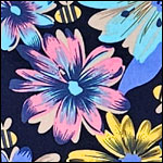 Navy Bumble Bee and Floral Print Navy Bumble Bee and Floral Print