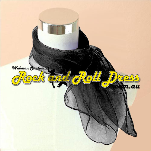 Image of Black 50s rockabilly scarf