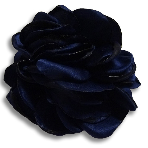 Image of Navy rose silk hair flower clip