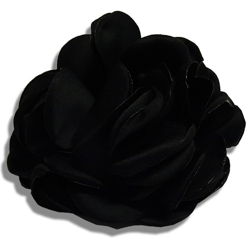 Image of Black rose silk flower hair clip
