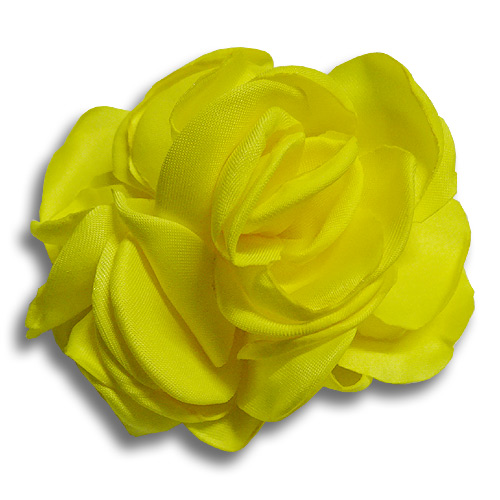 Yellow rose silk flower hair clip