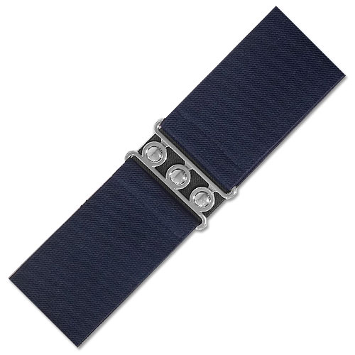 Image of Navy elastic cinch belt 70mm wide XS-2XL