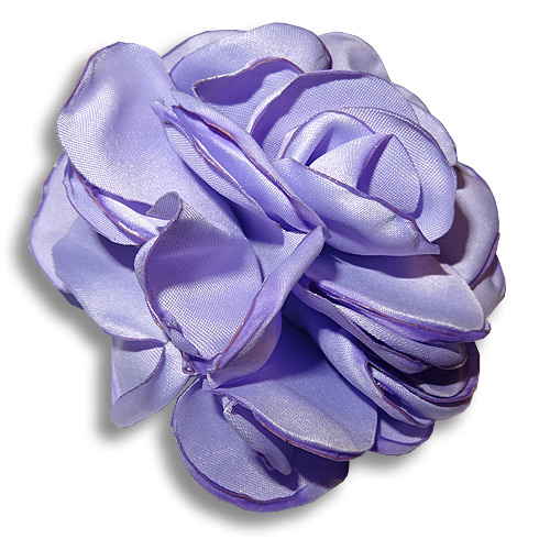 Lavender rose silk flower hair clip