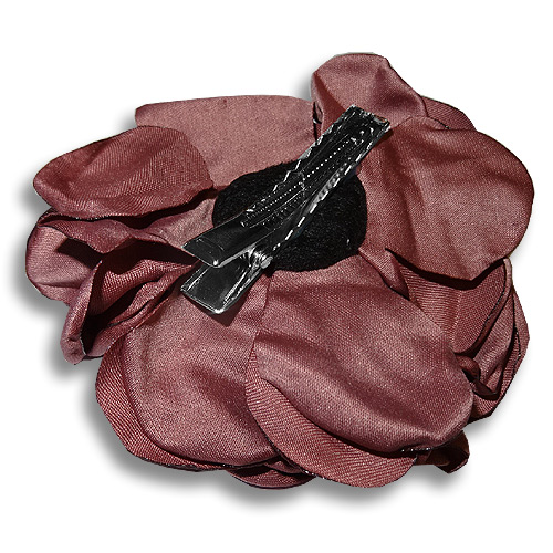 Mauve rose silk hair flower clip