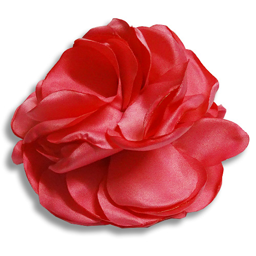 Crimson rose silk flower hair clip