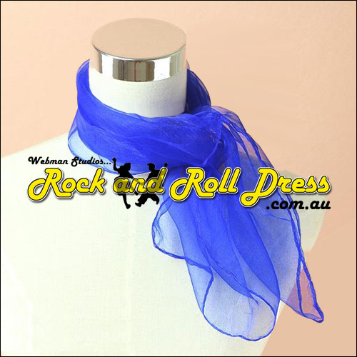 Image of Blue 50s rock and roll scarf