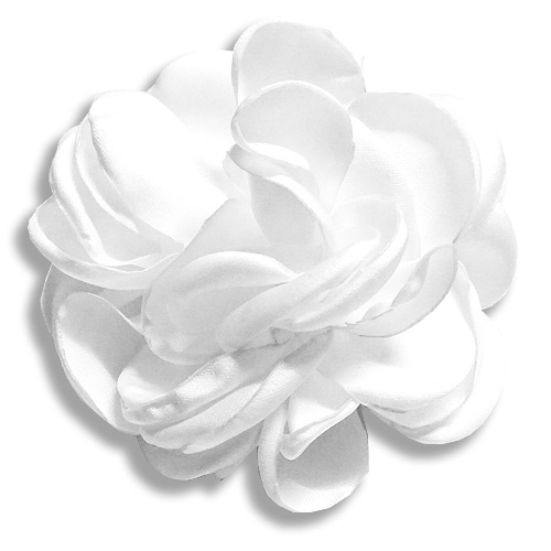 White rose silk hair flower clip