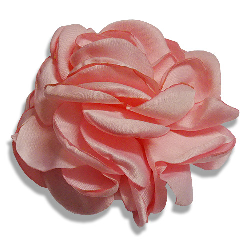 Pink rose silk hair flower clip