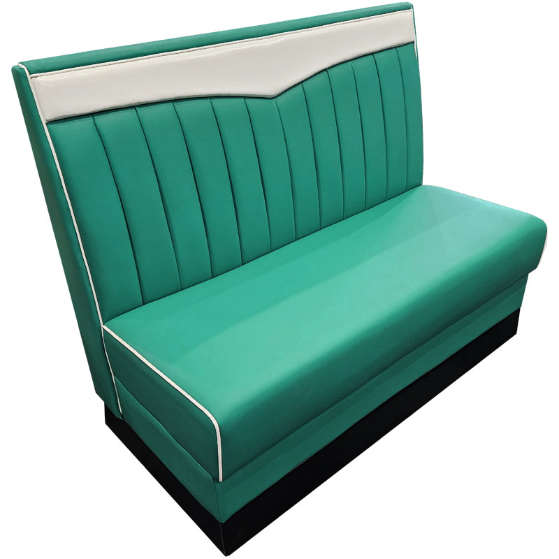Image of 50's diner bench seat : Teal with White Chevron