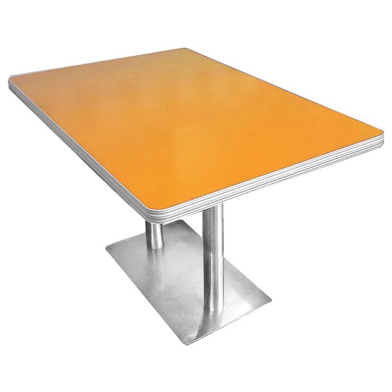 50's diner table : 80cm x 120cm : Yellow with chrome edge