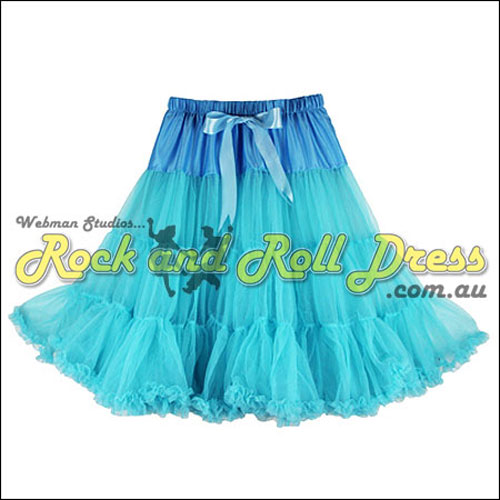 65cm 1 layer super-soft light blue rock and roll petticoat