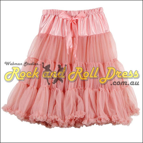 65cm 1 layer super-soft coral rock and roll petticoat