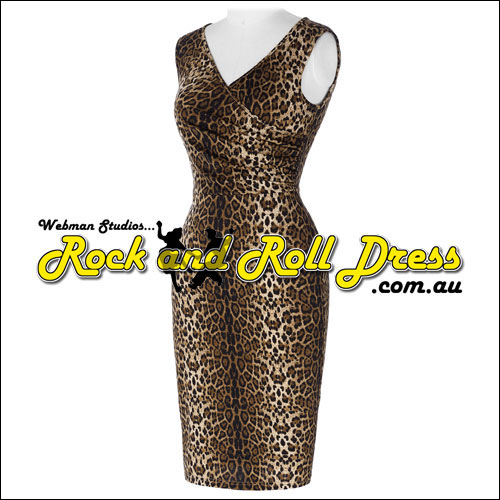 Leopard print rockabilly dress S-L