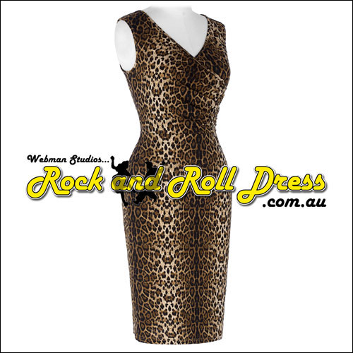 Leopard print rockabilly dress S-L