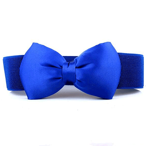 Image of Royal blue elastic bow belt 60mm wide S-L