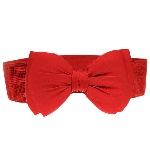 Image of Red elastic bow belt 60mm wide S-L