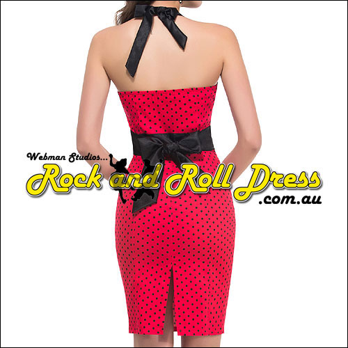 Sophia red black polka dot rockabilly dress S - 4XL