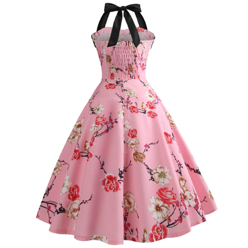 Buy Pink floral rock and roll dress online at Rock and Roll Dress.