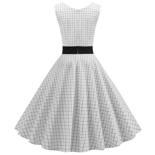 White black line rock and roll dress