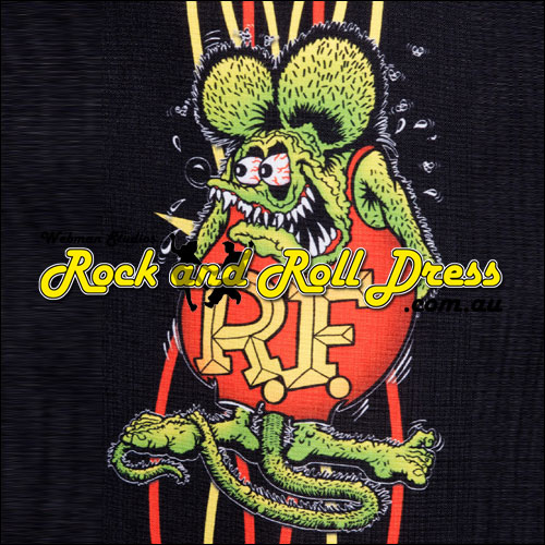 Rat Fink pinstripe rock and roll shirt