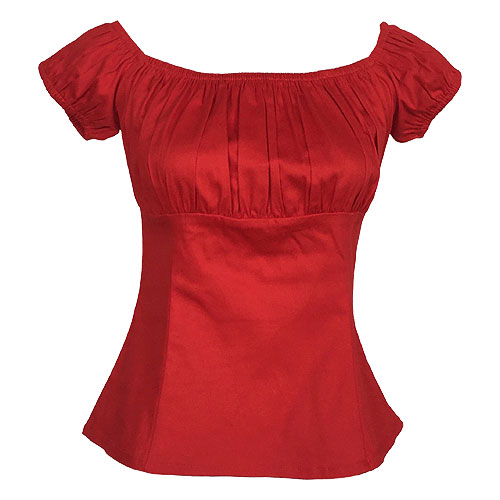Red rock and roll rockabilly peasant top S-2XL Red rock and roll rockabilly peasant top S-2XL