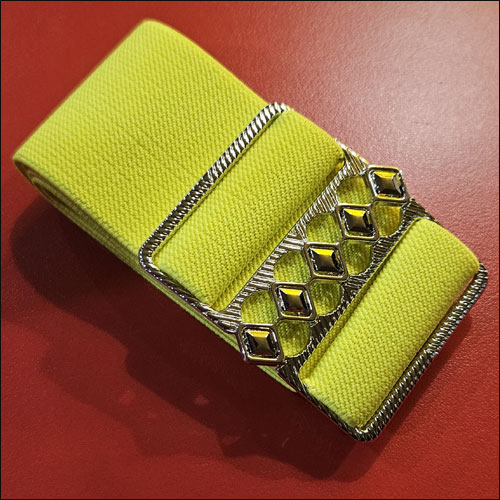 Lime elastic cinch belt 50mm wide fits up to 130cm waist