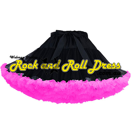 65cm 1 layer super-soft black pink ruffle petticoat