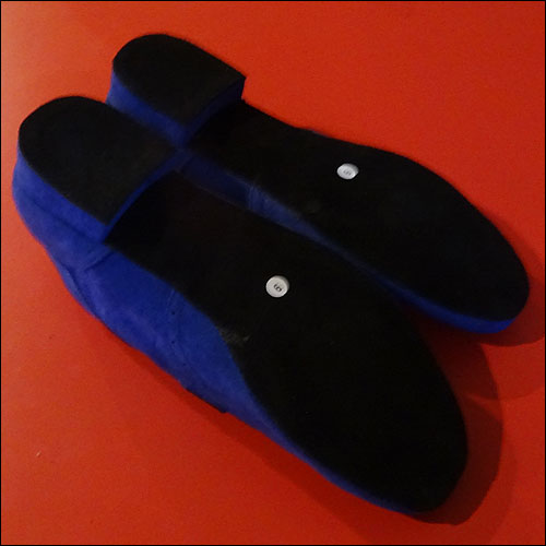 Men's blue suede dance shoes - 10mm heel - size 5 - 16.5