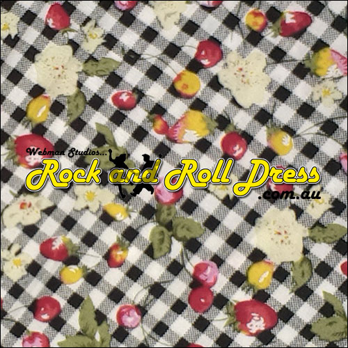 Cherry black gingham rock and roll skirt S-XL