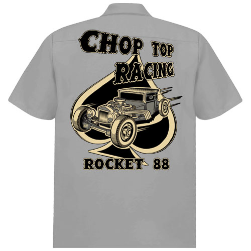Rocket 88 Chop Top Racing men's workshirt S-4XL Grey