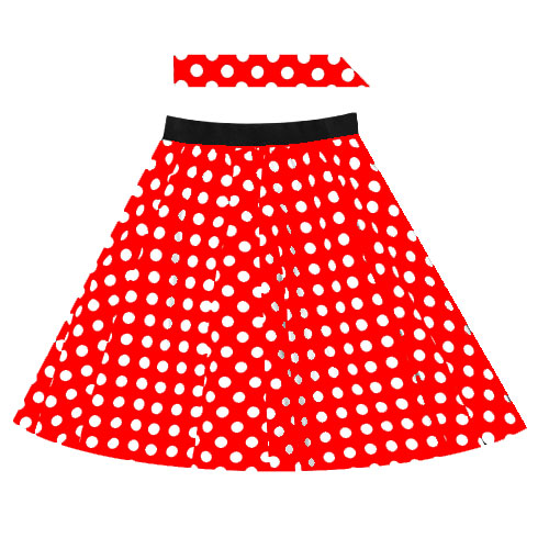 Emily red white polka dot full circle skirt XS-2XL.