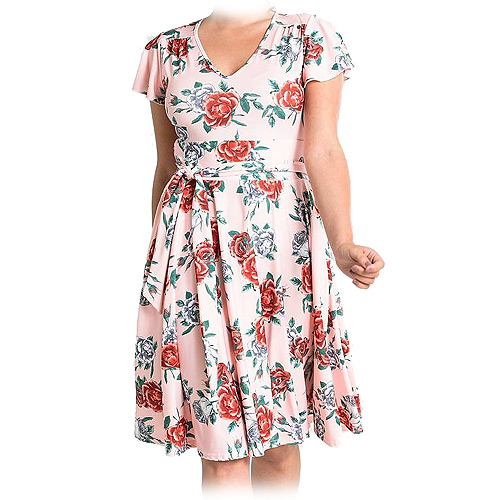 Image of Hell Bunny Abigail rose dress in sizes XS-4XL