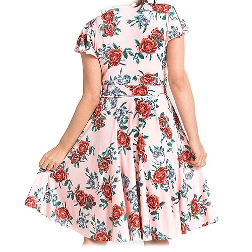 Hell Bunny Abigail rose dress in sizes XS-4XL