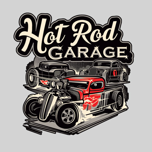 Rocket 88 Hot Rod Garage men's workshirt S-4XL Grey