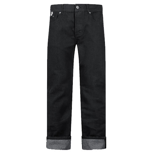 Hell Bunny Jerry Lee navy denim rockabilly jeans 34 inch length