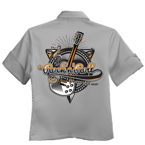 Image of Rocket 88 Rock and Roll Forever women's workshirt XS-4XL Grey