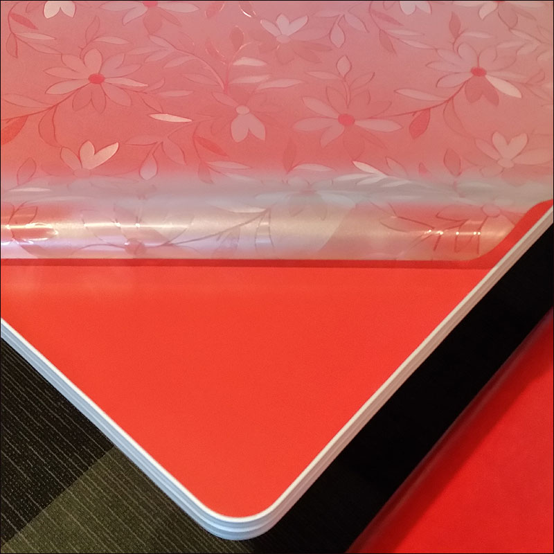 Retro inspired frosted leaf design PVC table cover 80cm x 120cm