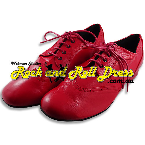 Men's red dance shoes - 10mm heel - size 5 - 16.5