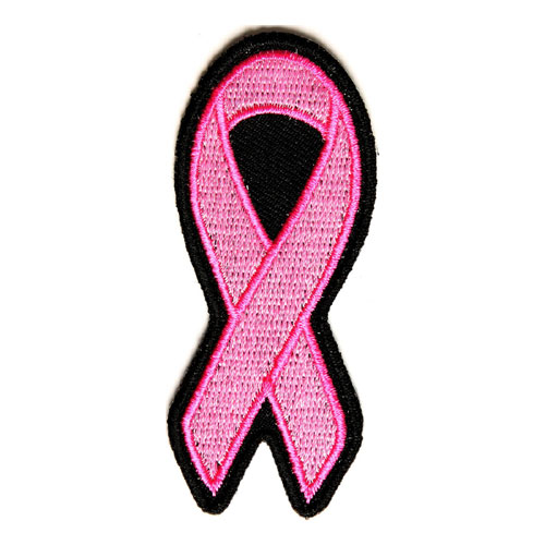 Pink ribbon breast cancer awareness patch