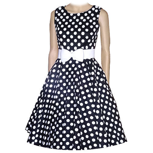 Rhiannon Lee retro vintage black white polka dot RnR dress