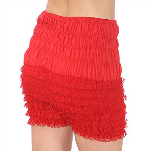 Red rock and roll frilly dance shorts