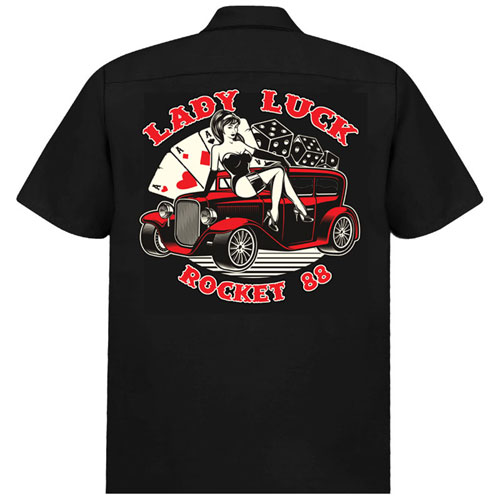Image of Rocket 88 Lady Luck men's workshirt S-4XL Black