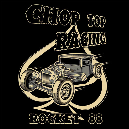 Rocket 88 Chop Top Racing men's workshirt S-4XL Black
