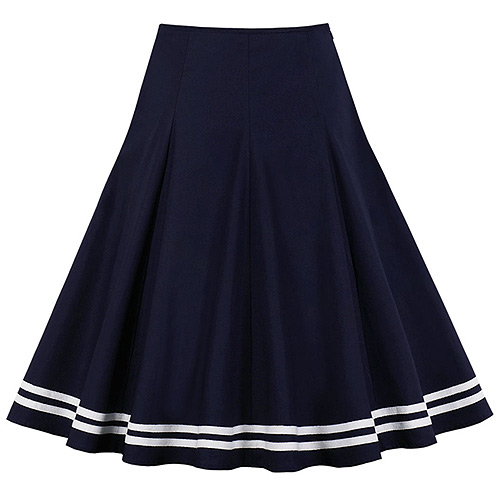 Retro vintage inspired navy blue sailor skirt