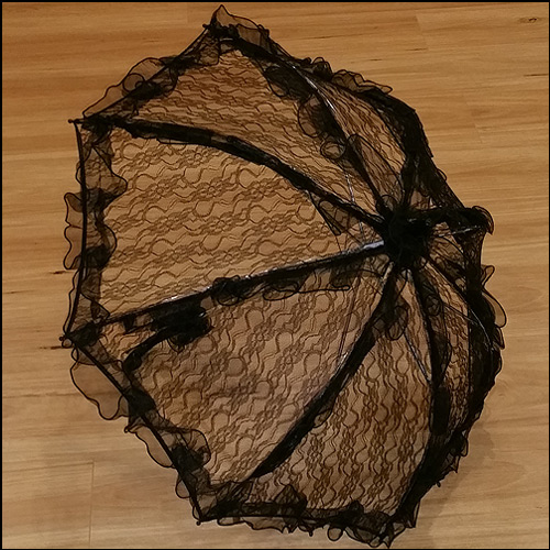 Black ruffle lace parasol