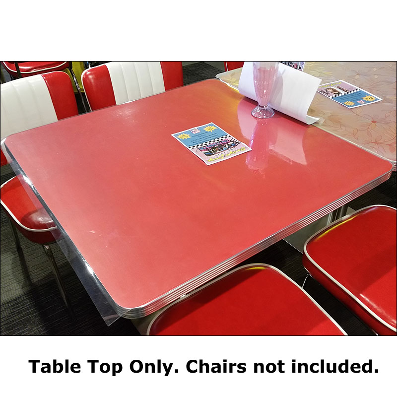 Image of 50's retro vintage inspired red table top 80 x 80cm [SECOND]