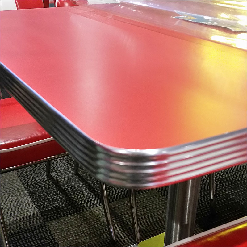 50's retro vintage inspired red table top 80 x 80cm [SECOND]